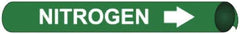 NMC - Pipe Marker with Nitrogen Legend and Arrow Graphic - 10 to 10" Pipe Outside Diam, White on Green - Industrial Tool & Supply