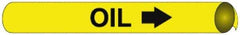 NMC - Pipe Marker with Oil Legend and Arrow Graphic - 8 to 10" Pipe Outside Diam, Black on Yellow - Industrial Tool & Supply
