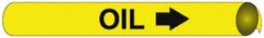 NMC - Pipe Marker with Oil Legend and Arrow Graphic - 10 to 10" Pipe Outside Diam, Black on Yellow - Industrial Tool & Supply