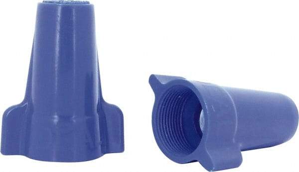 Ideal - 3, 12 to 1, 6 + 2, 8 AWG, 600 Volt, Flame Retardant, Wing Twist on Wire Connector - Blue, 221°F - Industrial Tool & Supply