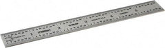 Fowler - 6" Long, 1/64, 1/32" and 0.5, 1mm Graduation, Rigid Steel Rule - English/Metric Graduation Style, Silver - Industrial Tool & Supply