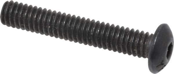 Value Collection - #8-32 UNC Hex Socket Drive, Button Screw - Alloy Steel, Black Oxide Finish, Fully Threaded, 1" Length Under Head - Industrial Tool & Supply