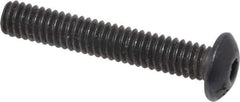 Value Collection - #8-32 UNC Hex Socket Drive, Button Screw - Alloy Steel, Black Oxide Finish, Fully Threaded, 1" Length Under Head - Industrial Tool & Supply