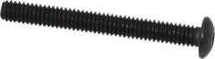Value Collection - #8-32 UNC Hex Socket Drive, Button Screw - Alloy Steel, Black Oxide Finish, Fully Threaded, 1-1/2" Length Under Head - Industrial Tool & Supply