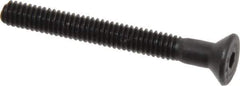 Value Collection - #8-32 UNC Hex Socket Drive, 82° Flat Screw - Alloy Steel, Black Oxide Finish, Partially Threaded, 1-1/2" OAL - Industrial Tool & Supply