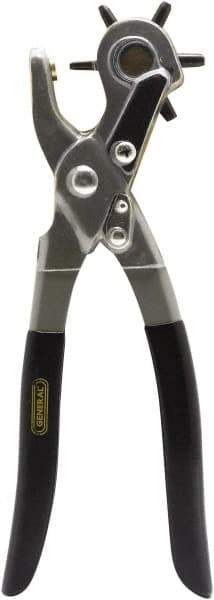 General - 5/64", 3/32", 7/64", 1/8", 5/32" & 3/16" Revolving Punch Pliers Punch - 1/8 to 3/8" Range - Industrial Tool & Supply