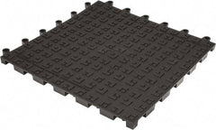 Wearwell - 18" Long x 18" Wide x 7/8" Thick, Anti-Fatigue Modular Matting Solid Grid - 4 Interlocking Sides, Black, For Dry Areas, Series 562 - Industrial Tool & Supply