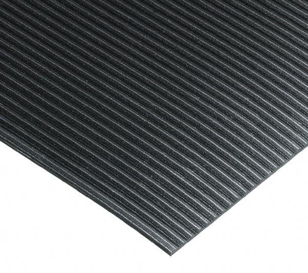 Wearwell - 75 Ft. Long x 3 Ft. Wide x 1/4 Inch Thick, Vinyl, Ribbed Surface Switchboard Matting - 30,000 V Max Dielectric Strength, 17,000 V Max Recommended Use, Black - Industrial Tool & Supply