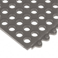 Wearwell - 3' Long x 3' Wide x 5/8" Thick, Anti-Fatigue Modular Matting Tiles - Black, For Dry & Wet Areas, Series 572 - Industrial Tool & Supply
