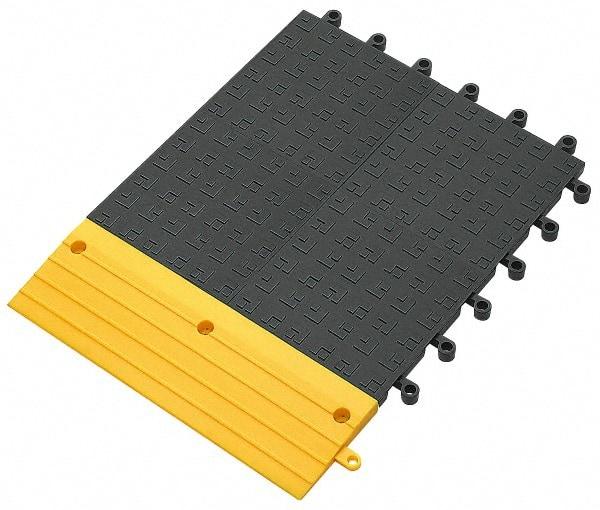 Wearwell - 18" Long x 18" Wide x 7/8" Thick, Anti-Fatigue Modular Matting Solid Grid - Male & Female, 4 Interlocking Sides, Charcoal, For Dry & Wet Areas, Series 556 - Industrial Tool & Supply