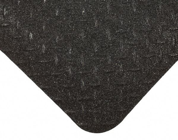 Wearwell - 5' Long x 3' Wide, Dry Environment, Anti-Fatigue Matting - Black, Vinyl with Nitrile Blend Base, Beveled on 4 Sides - Industrial Tool & Supply