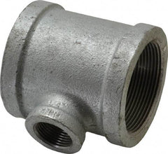 Made in USA - Class 150, 2 x 2 x 3/4" Galvanized Pipe Reducing Tee - Threaded, Malleable Iron - Industrial Tool & Supply