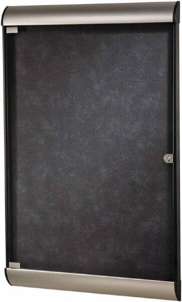 Ghent - 96" Wide x 47.13" High Enclosed Cork Bulletin Board - Natural Cork, Aluminum Frame - Industrial Tool & Supply