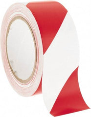 NMC - Red & White Striped Vinyl Tape - 2" Wide x 108' Long x 0.002" Thick, General Traffic - Industrial Tool & Supply