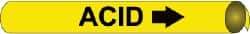 NMC - Pipe Marker with Acid Legend and Arrow Graphic - 8 to 10" Pipe Outside Diam, Black on Yellow - Industrial Tool & Supply