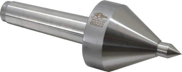 Riten - MT3 Taper Shank, 2-1/4" Head Diam 330 Lb Capacity Live Center - 5,000 Max RPM, 3-3/16" Head Length, 1/2" Point Diam, 3/4" Point Len, 330 Lb Max Workpc, 3-3/16" OAL, Pipe Nose Point - Industrial Tool & Supply