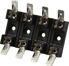 Cooper Bussmann - 4 Pole, 300 VAC/VDC, 30 Amp, Bolt-in Fuse Block - 1/4 Inch Diameter x 1-1/4 Inch Fuse Length, 2 Inch Long x 2-3/8 Inch Wide x 14.3mm High Block, 266°F - Industrial Tool & Supply