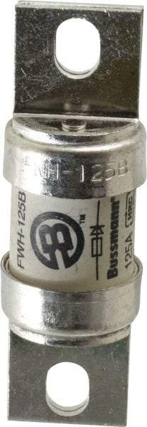 Cooper Bussmann - 500 VAC/VDC, 125 Amp, Fast-Acting Semiconductor/High Speed Fuse - Bolt-on Mount, 3-5/8" OAL, 200 (RMS Symmetrical), 50 at DC kA Rating, 1-5/32" Diam - Industrial Tool & Supply