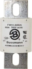 Cooper Bussmann - 500 VAC/VDC, 600 Amp, Fast-Acting Semiconductor/High Speed Fuse - Bolt-on Mount, 4-15/32" OAL, 200 (RMS Symmetrical), 50 at DC kA Rating, 2" Diam - Industrial Tool & Supply