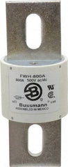 Cooper Bussmann - 500 VAC/VDC, 800 Amp, Fast-Acting Semiconductor/High Speed Fuse - Bolt-on Mount, 6-15/32" OAL, 200 (RMS Symmetrical), 50 at DC kA Rating, 2-1/2" Diam - Industrial Tool & Supply