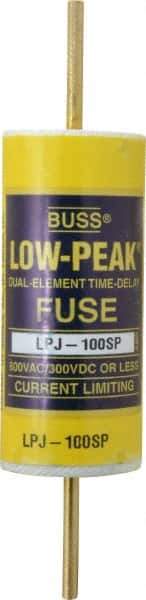 Cooper Bussmann - 300 VDC, 600 VAC, 100 Amp, Time Delay General Purpose Fuse - Bolt-on Mount, 4-5/8" OAL, 100 at DC, 300 at AC (RMS) kA Rating, 1-1/8" Diam - Industrial Tool & Supply