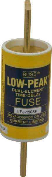 Cooper Bussmann - 300 VDC, 600 VAC, 150 Amp, Time Delay General Purpose Fuse - Bolt-on Mount, 5-3/4" OAL, 100 at DC, 300 at AC (RMS) kA Rating, 1-5/8" Diam - Industrial Tool & Supply