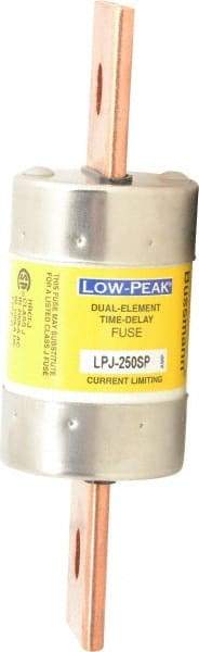Cooper Bussmann - 300 VDC, 600 VAC, 250 Amp, Time Delay General Purpose Fuse - Bolt-on Mount, 7-1/8" OAL, 100 at DC, 300 at AC (RMS) kA Rating, 2" Diam - Industrial Tool & Supply