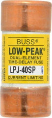 Cooper Bussmann - 300 VDC, 600 VAC, 40 Amp, Time Delay General Purpose Fuse - Fuse Holder Mount, 2-3/8" OAL, 100 at DC, 300 at AC (RMS) kA Rating, 1-1/16" Diam - Industrial Tool & Supply