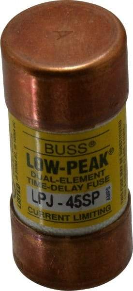 Cooper Bussmann - 300 VDC, 600 VAC, 45 Amp, Time Delay General Purpose Fuse - Fuse Holder Mount, 2-3/8" OAL, 100 at DC, 300 at AC (RMS) kA Rating, 1-1/16" Diam - Industrial Tool & Supply