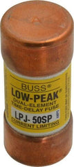 Cooper Bussmann - 300 VDC, 600 VAC, 50 Amp, Time Delay General Purpose Fuse - Fuse Holder Mount, 2-3/8" OAL, 100 at DC, 300 at AC (RMS) kA Rating, 1-1/16" Diam - Industrial Tool & Supply