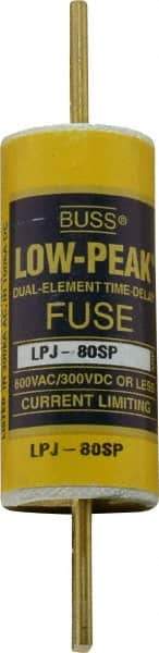 Cooper Bussmann - 300 VDC, 600 VAC, 80 Amp, Time Delay General Purpose Fuse - Bolt-on Mount, 4-5/8" OAL, 100 at DC, 300 at AC (RMS) kA Rating, 1-1/8" Diam - Industrial Tool & Supply