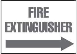 NMC - Fire Extinguisher, Pressure Sensitive Vinyl Fire Sign - 14" Wide x 10" High - Industrial Tool & Supply