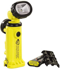 Streamlight - White LED Bulb, 200 Lumens, Spotlight/Lantern Flashlight - Yellow Plastic Body, 4 AA Alkaline Batteries Included - Industrial Tool & Supply