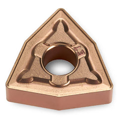 Turning Insert:  WNMG432ET TT9225,  Solid Carbide TiCN, Al2O3 & TiN Finish,  Neutral,  0.3430″ Long,  1/2″ Inscribed Circle,  0.0310″ Corner Radius,  80.0 &deg N/A Trigon,  Series  WNMG
