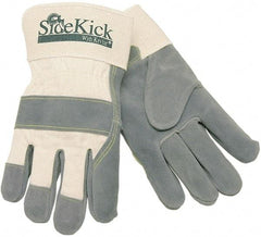 MCR Safety - Size M Cowhide Work Gloves - Uncoated, Safety Cuff, Gray, Paired - Industrial Tool & Supply