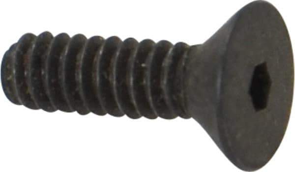 Holo-Krome - #4-40 UNC Hex Socket Drive, 82° Flat Screw - Alloy Steel, Black Oxide Finish, Fully Threaded, 3/8" OAL - Industrial Tool & Supply