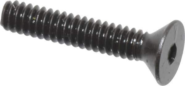 Holo-Krome - #4-40 UNC Hex Socket Drive, 82° Flat Screw - Alloy Steel, Black Oxide Finish, Fully Threaded, 5/8" OAL - Industrial Tool & Supply