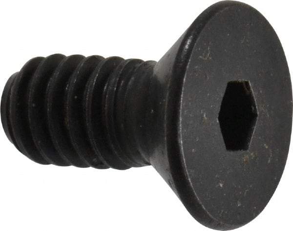 Holo-Krome - #8-32 UNC Hex Socket Drive, 82° Flat Screw - Alloy Steel, Black Oxide Finish, Fully Threaded, 3/8" OAL - Industrial Tool & Supply