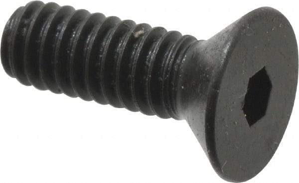 Holo-Krome - #8-32 UNC Hex Socket Drive, 82° Flat Screw - Alloy Steel, Black Oxide Finish, Fully Threaded, 1/2" OAL - Industrial Tool & Supply
