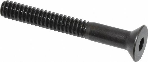 Holo-Krome - #10-24 UNC Hex Socket Drive, 82° Flat Screw - Alloy Steel, Black Oxide Finish, Partially Threaded, 1-1/2" OAL - Industrial Tool & Supply