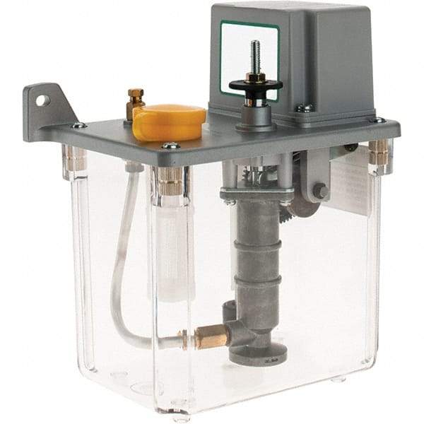 Trico - 2 L Reservoir Capacity, 15 cc Output per Cycle, 15 cc Output per Hour, Central Lubrication System Electric Pump - 0-60 min Interval Between Cycles, 165mm Wide x 255mm High, 110 Volt, Oil, 5/16-24 Outlet Thread - Industrial Tool & Supply