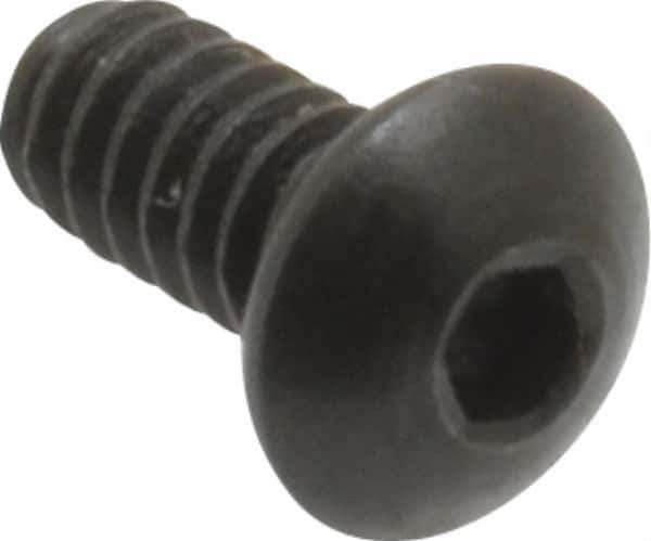 Holo-Krome - #4-40 UNC Hex Socket Drive, Button Screw - Alloy Steel, Black Oxide Finish, Fully Threaded, 1/4" Length Under Head - Industrial Tool & Supply