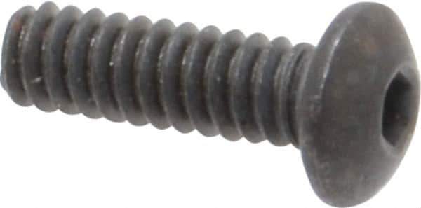 Holo-Krome - #4-40 UNC Hex Socket Drive, Button Screw - Alloy Steel, Black Oxide Finish, Fully Threaded, 3/8" Length Under Head - Industrial Tool & Supply