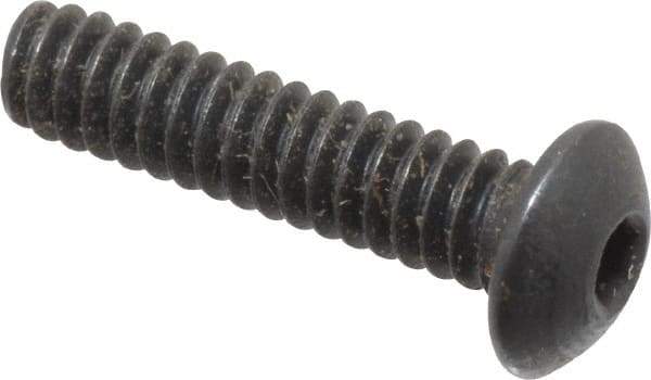 Holo-Krome - #4-40 UNC Hex Socket Drive, Button Screw - Alloy Steel, Black Oxide Finish, Fully Threaded, 1/2" Length Under Head - Industrial Tool & Supply