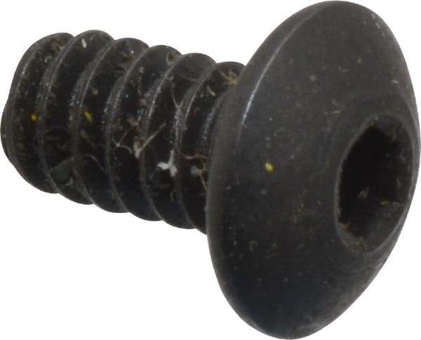 Holo-Krome - #6-32 UNC Hex Socket Drive, Button Screw - Alloy Steel, Black Oxide Finish, Fully Threaded, 1/4" Length Under Head - Industrial Tool & Supply