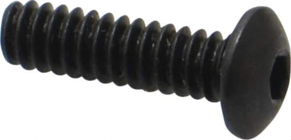 Holo-Krome - #6-32 UNC Hex Socket Drive, Button Screw - Alloy Steel, Black Oxide Finish, Fully Threaded, 1/2" Length Under Head - Industrial Tool & Supply