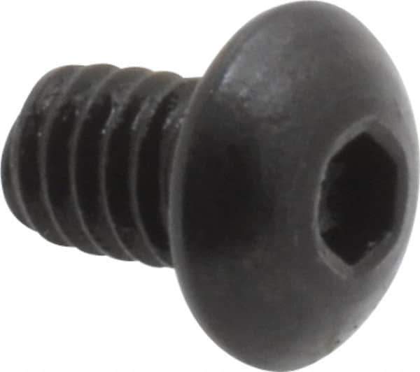 Holo-Krome - #8-32 UNC Hex Socket Drive, Button Screw - Alloy Steel, Black Oxide Finish, Fully Threaded, 1/4" Length Under Head - Industrial Tool & Supply
