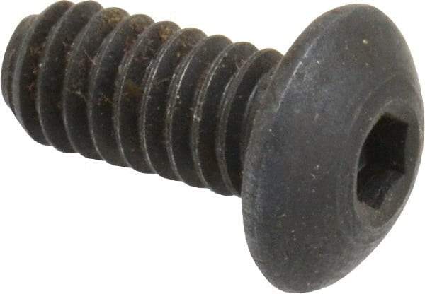 Holo-Krome - #8-32 UNC Hex Socket Drive, Button Screw - Alloy Steel, Black Oxide Finish, Fully Threaded, 3/8" Length Under Head - Industrial Tool & Supply