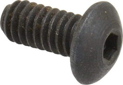 Holo-Krome - #8-32 UNC Hex Socket Drive, Button Screw - Alloy Steel, Black Oxide Finish, Fully Threaded, 3/8" Length Under Head - Industrial Tool & Supply