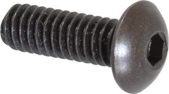 Holo-Krome - #8-32 UNC Hex Socket Drive, Button Screw - Alloy Steel, Black Oxide Finish, Fully Threaded, 1/2" Length Under Head - Industrial Tool & Supply